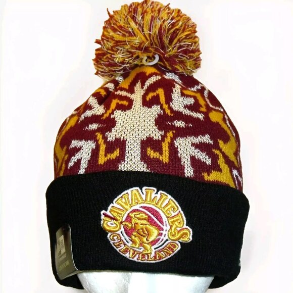 Cleveland Cavaliers Mens New Era Adult Beanie Pom Winter Hat Cap New Nba - Picture 1 of 2